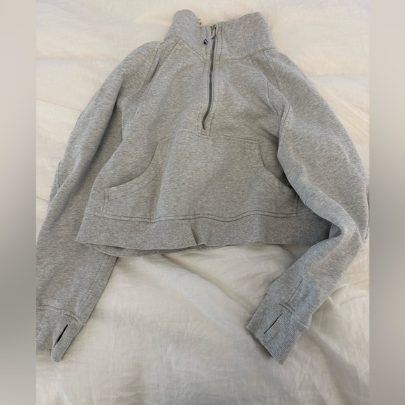 lululemon athletica Tops - Lululemon scuba half zip on grey M/L